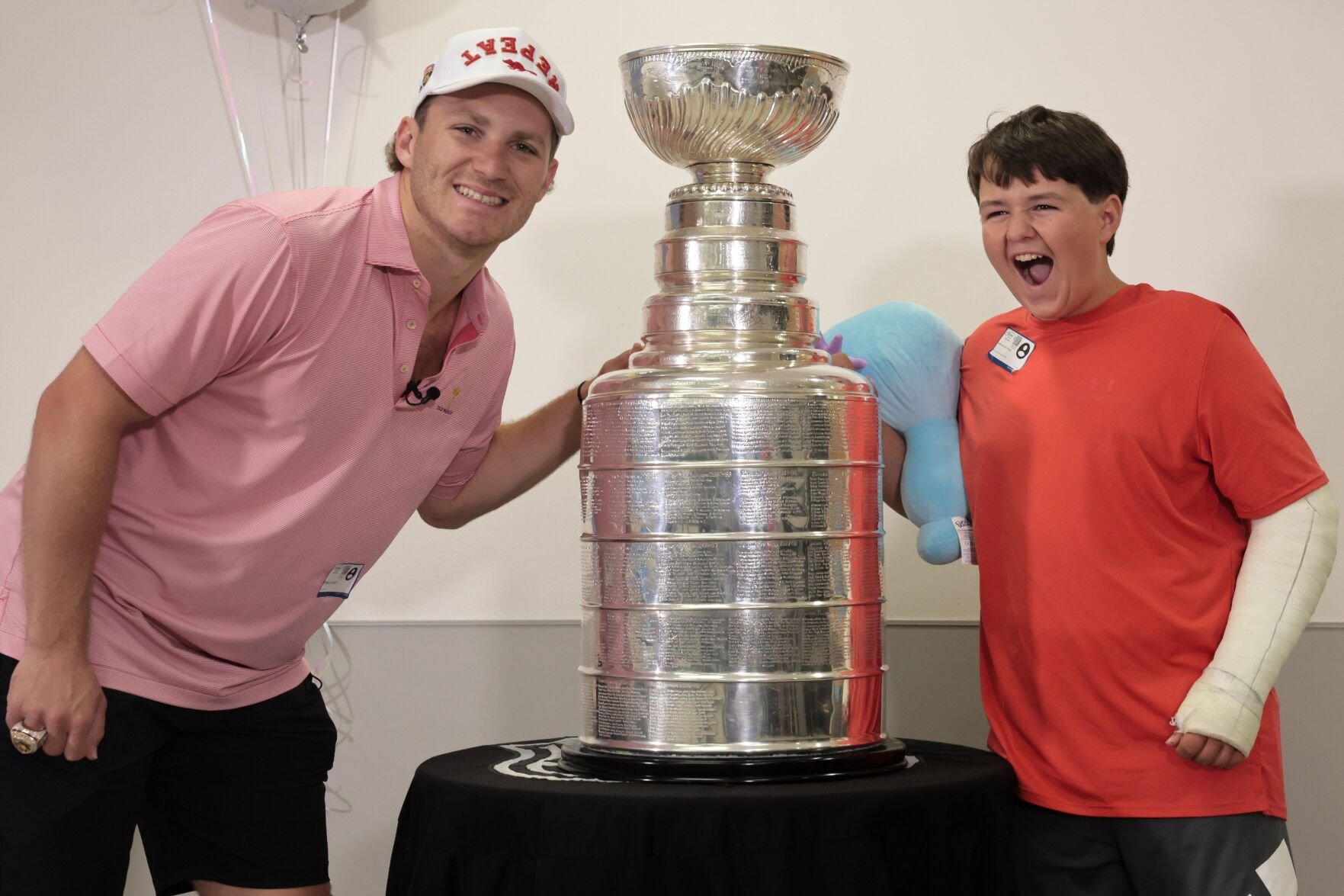 Panthers forward and ӣƵ native Matthew Tkachuk shares Stanley Cup after winning back-to-back NHL championships